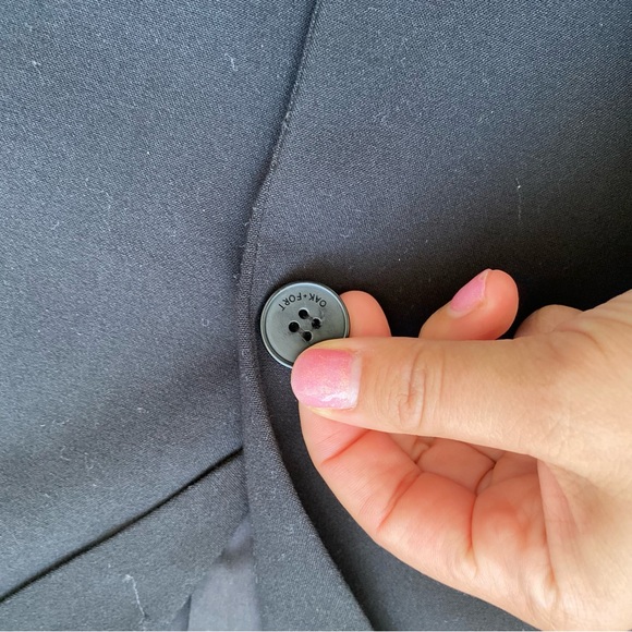 Oak and Fort Lightweight Black Peacoat Size XS - Picture 3 of 5